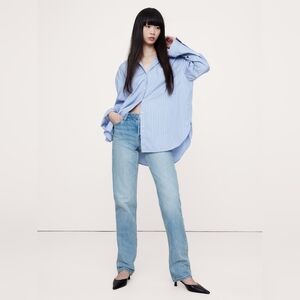 Banana Republic Mid-Rise Rigid Straight Jean rinse Light wash